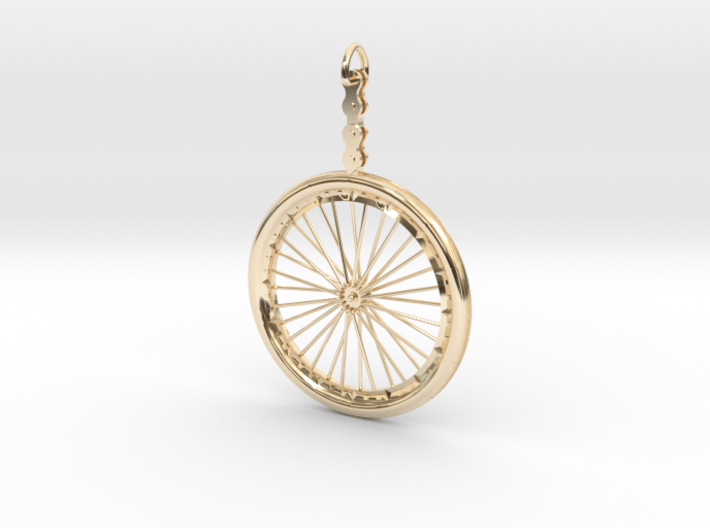 Bicycle Wheel Pendant 3d printed 