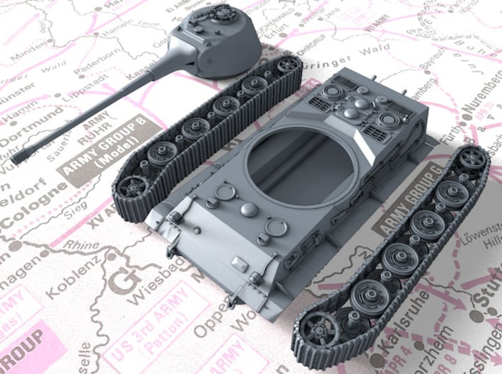 1/144 German Pz.Kpfw. Löwe VK70.01 (K) Heavy Tank 3d printed 3d render showing product parts