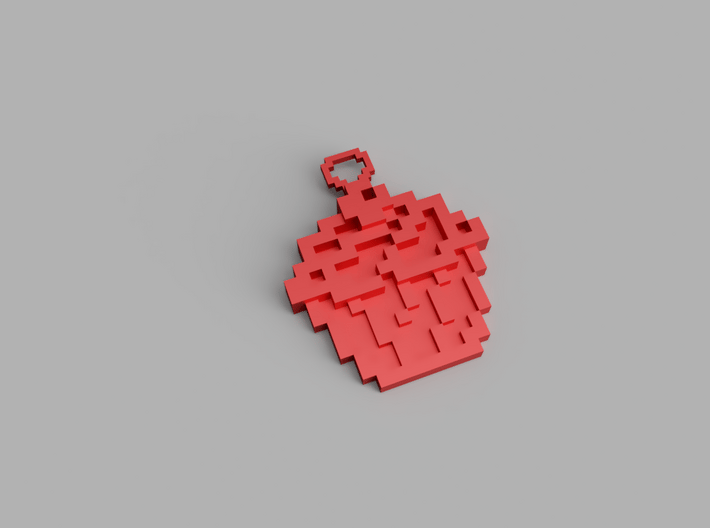 Pixel Art  - Cupcake 3d printed illustrative render