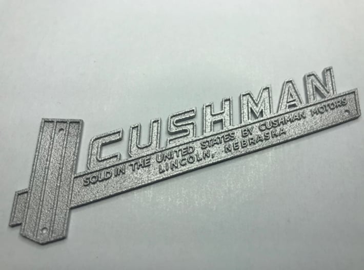 Vespa Cushman Emblem/Name Plate Piaggio #92628 3d printed Before sanding