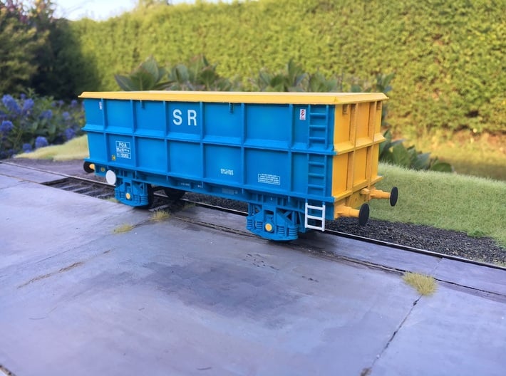 7mm POA Scrap wagon Empty 3d printed Photo shows a completed wagon with additional parts added.