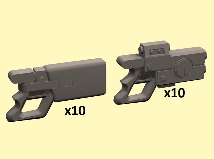 28mm Space Ruminant pistols 3d printed