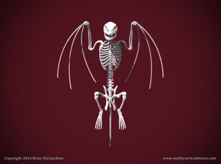 Wyvern Skeleton Perched  3d printed 