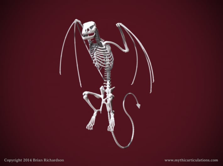 Wyvern Skeleton Perched 3d printed