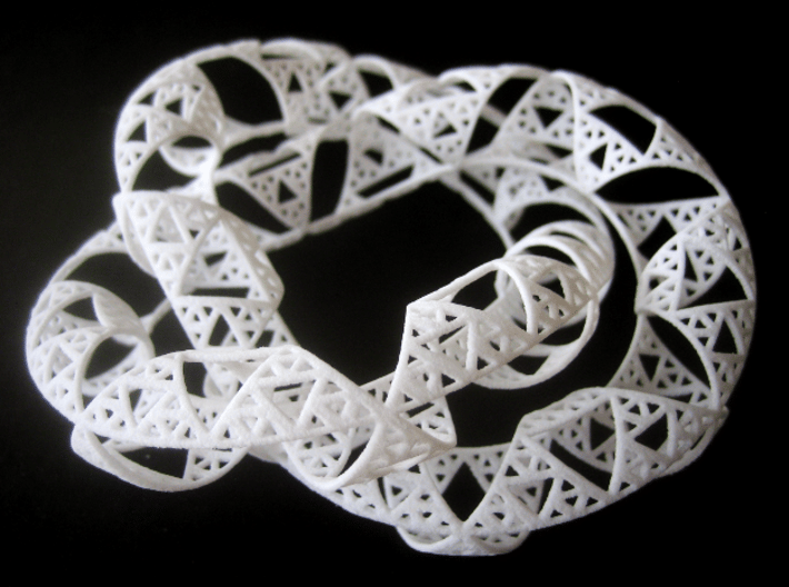 Trefoil Knot with Sierpinski Triangles 3d printed 