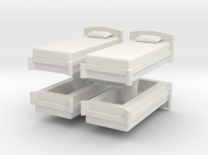 Single Bed (x4) 1/56 3d printed