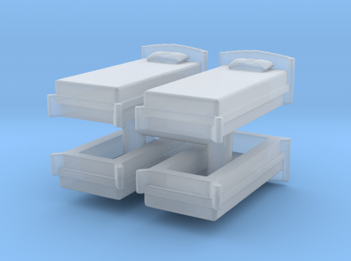 Single Bed (x4) 1/285 3d printed