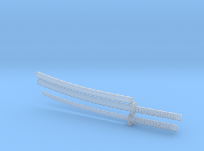 Katana - 1:12 scale - Curved blade - Tsuba 3d printed 