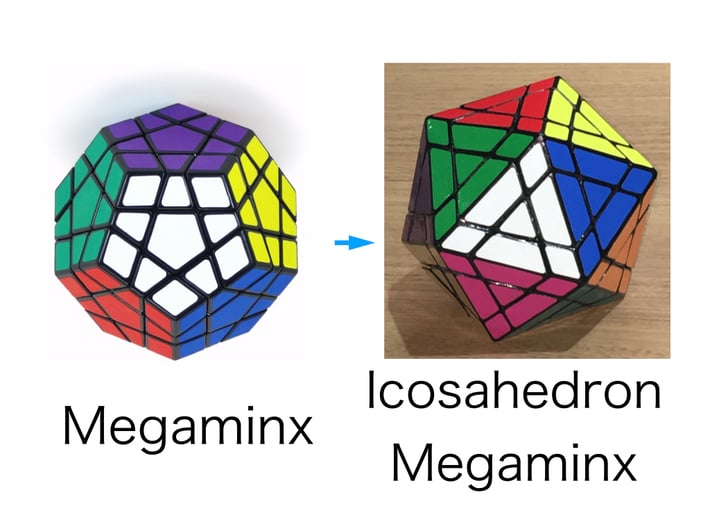 Icosahedron Megaminx modified from Megaminx 3d printed