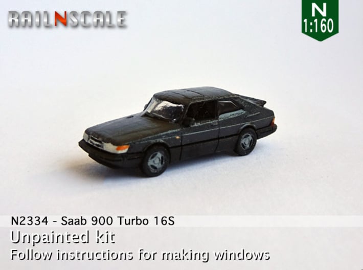 Saab 900 Turbo 16S (N 1:160) 3d printed 