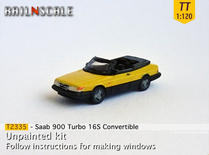 Saab 900 Turbo 16S Convertible (TT 1:120) 3d printed
