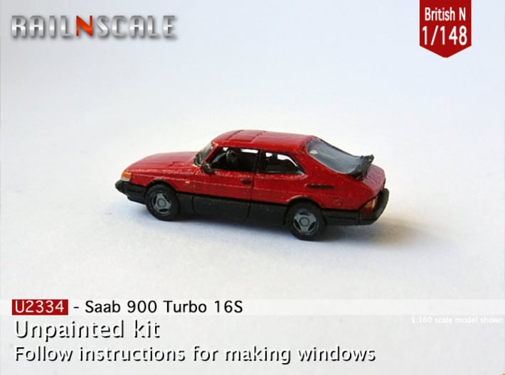 Saab 900 Turbo 16S (British N 1:148) 3d printed 
