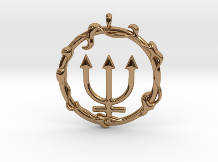 LIQUID Neptune Planetary Jewelry Necklace Symbol 3d printed 