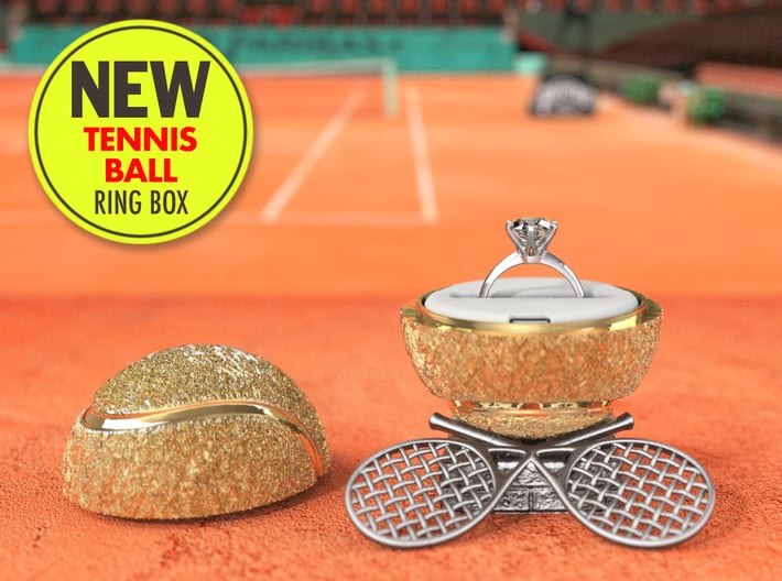 Tennis Ball Ring Box - Sports Engagement Ring Box 3d printed