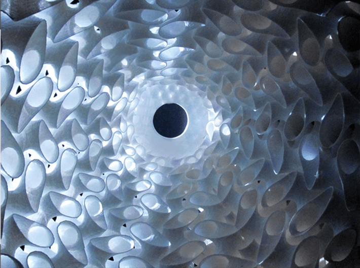 Double Helix Lampshade  3d printed Inside detail