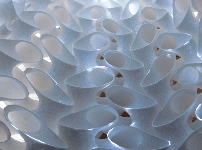 Double Helix Lampshade  3d printed inside detail
