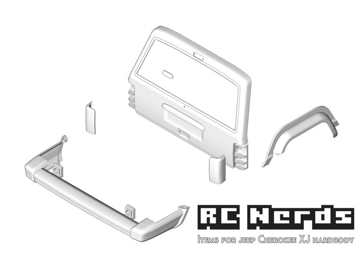RCN218 Rear lenses for Tailgate Jeep XJ 3d printed 