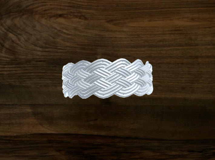 Turk's Head Knot Ring 6 Part X 16 Bight - Size 24. 3d printed