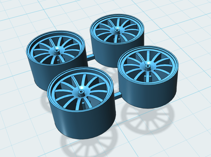 4x 12 arm wheel rim, e. g. for 911 GT3 Cup 3d printed 