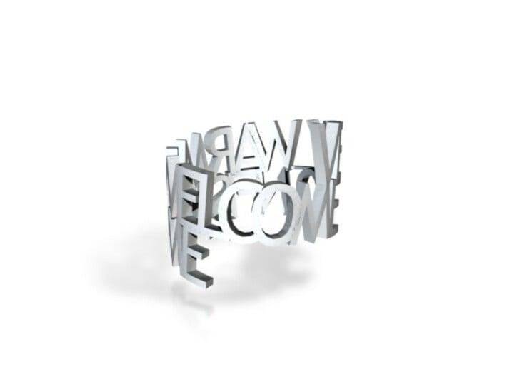 Metal ringpoem &quot;Very warm welcome to Nifis home&quot; 3d printed