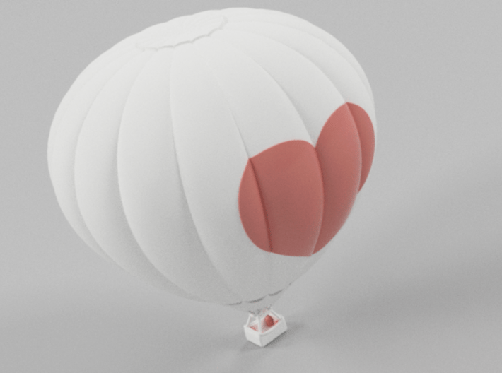 Hot Air Balloon with Heart (Unpainted) 3d printed 