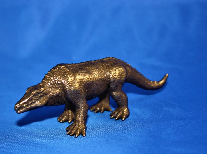 Crystal Palace Megalosaurus  3d printed bronze polished steel print-out