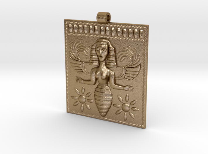 Etruscan Bee Goddess Pendant 3d printed 