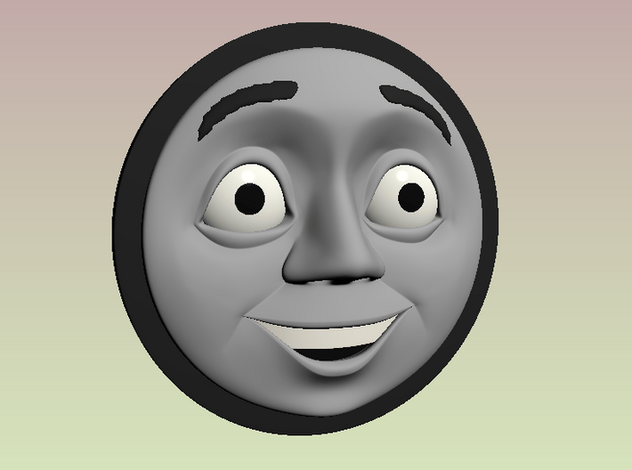 Thomas Face V4 (Spong) OO 3d printed With Smokebox Ring and 3D Eyebrows