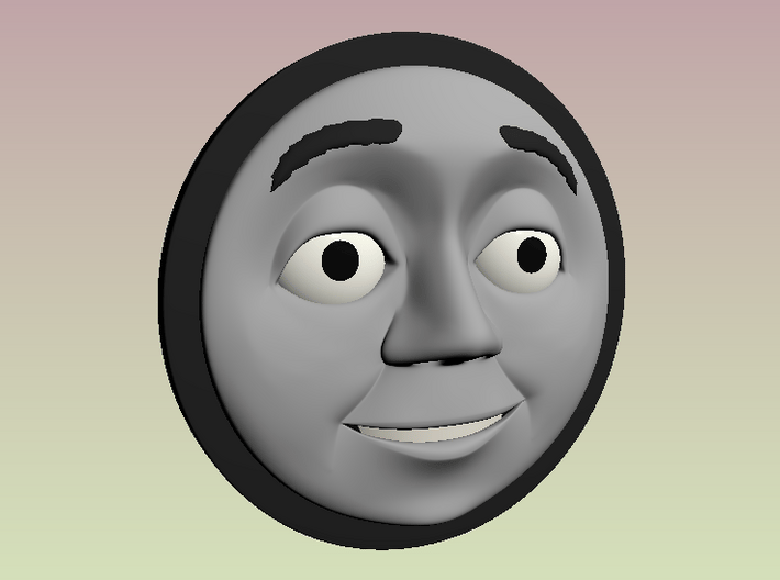 Thomas Face V3 (Spong) OO 3d printed With Smokebox Ring and 3D Eyebrows