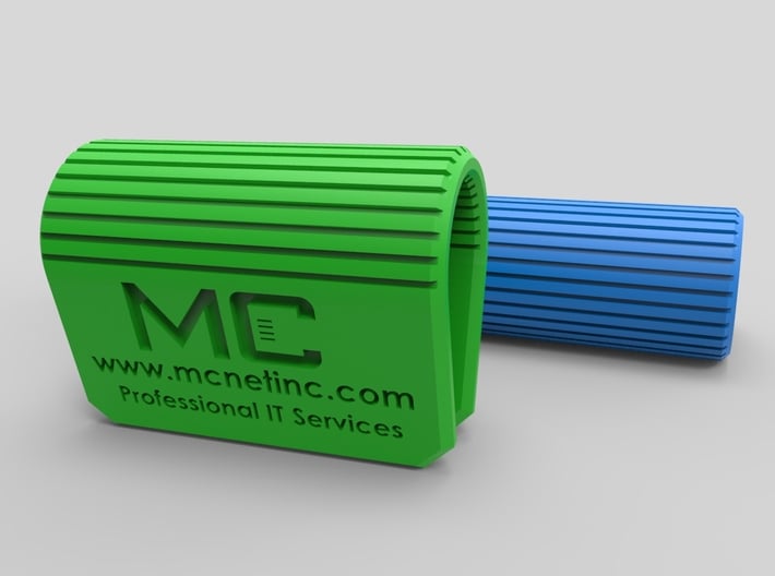 MC-Networks Logo Corporate Webcam Security Cover 3d printed Render of webcam covers green blue