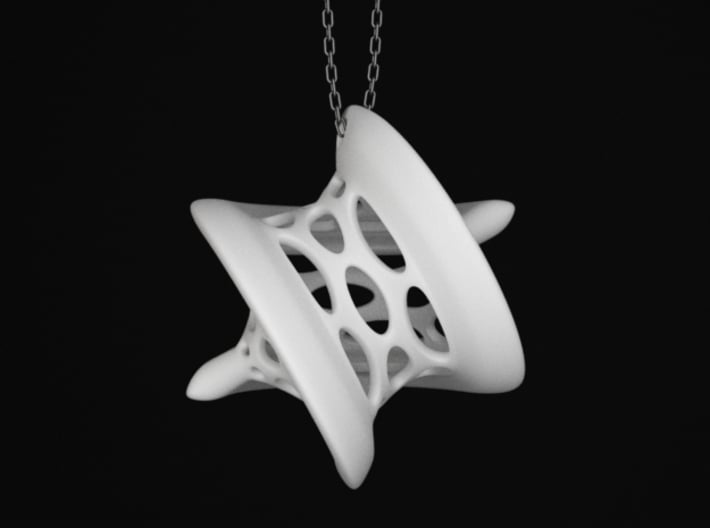 Hexasphericon Pendant 3d printed White Natural Versatile Plastic