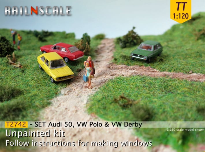 SET Audi 50, VW Polo & VW Derby (TT 1:120) 3d printed 