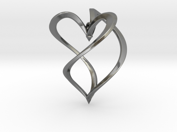 Earring heart 3d printed