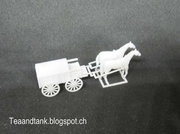 1/120 horse drawn Cart, Pferdefuhrwerk  3d printed 