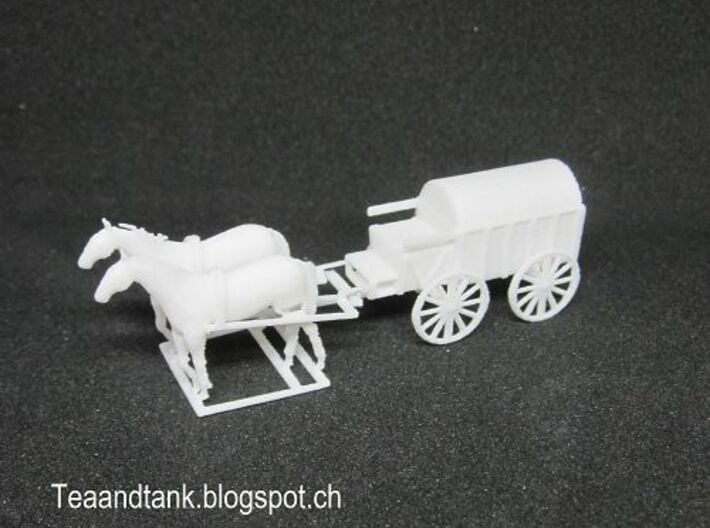 1/120 horse drawn Cart, Pferdefuhrwerk  3d printed 