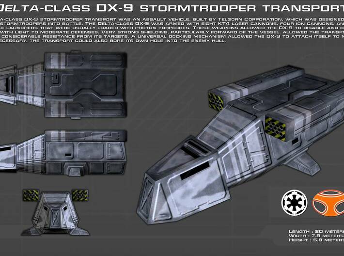 DX9 stormtrooper transport 4 cm 3d printed 