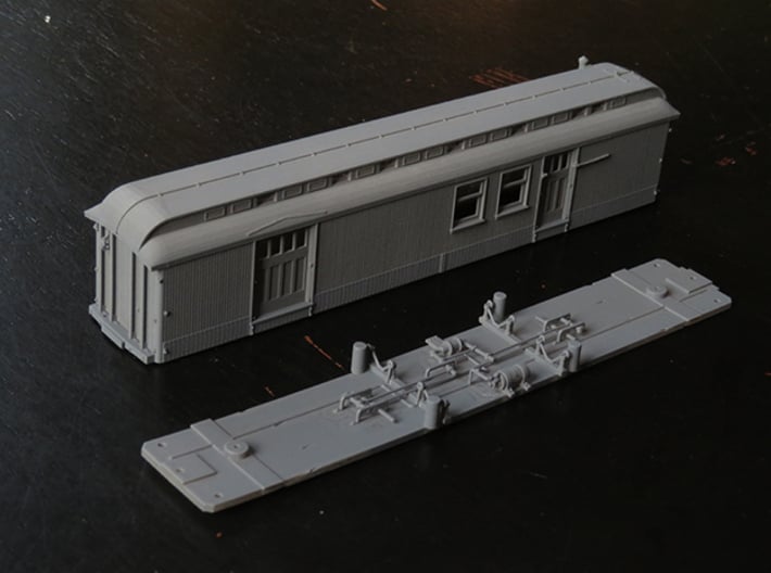 D&amp;RGW modern RPO 60 122 body 3d printed Body and floor shown primed only. Floor for sale separately