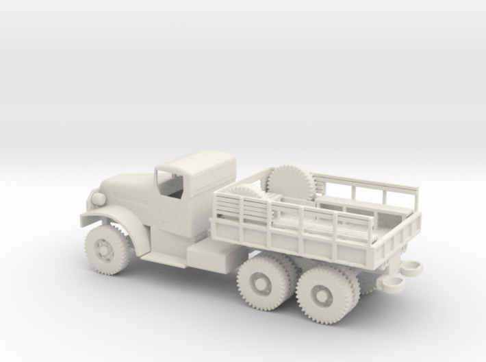 1/87 Scale White 6-ton 6x6 Cargo Truck Hardtop 3d printed