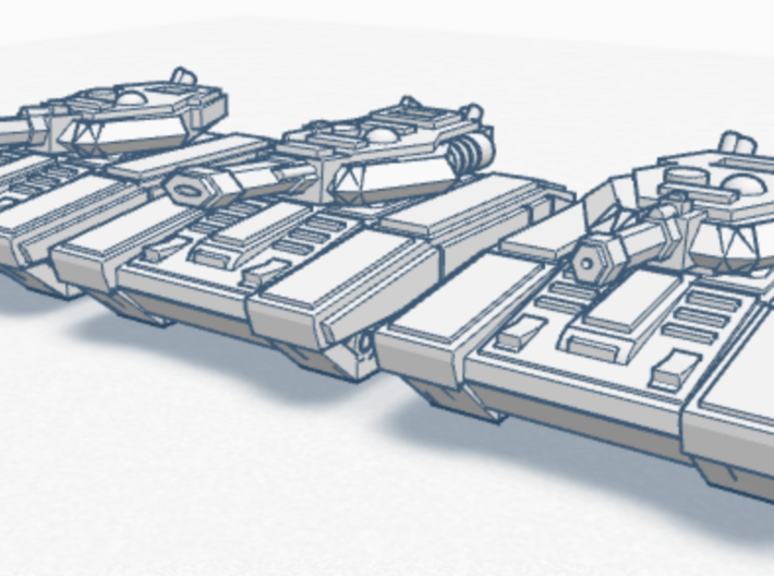 One of each tank design (but 2x Growlers) 3d printed Mk2 designs