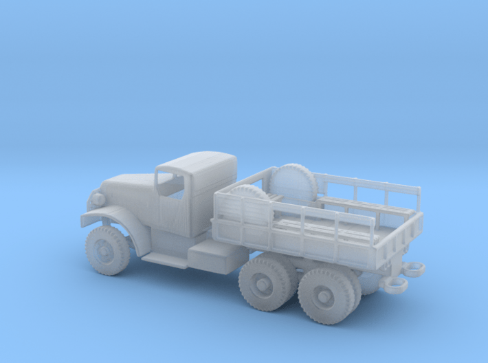 1/100 Scale White 6-ton 6x6 Cargo Truck Hardtop 3d printed