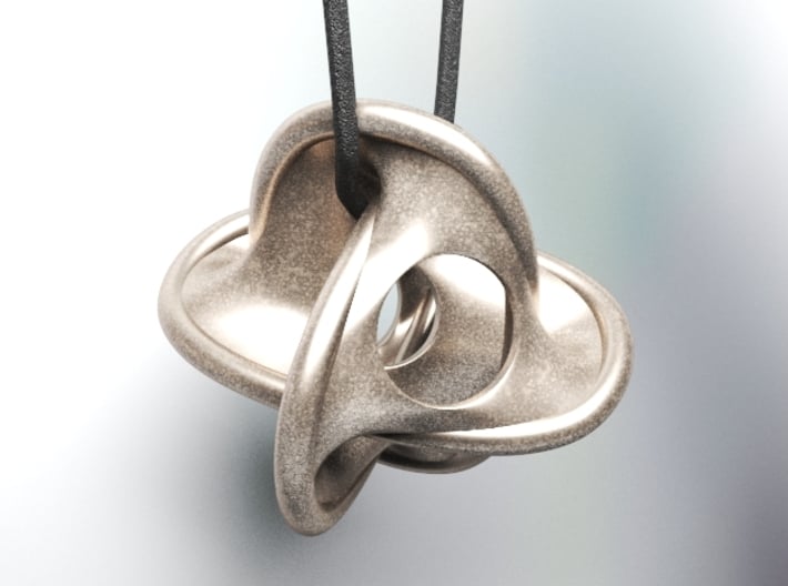 Seifert Surface Pendant Type A 3d printed Polished Bronze Steel