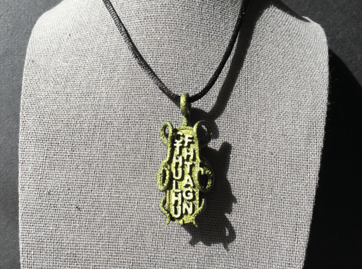 Cthulhu Fhtagn Pendant 3d printed Painted. Does not ship this way. See video below.