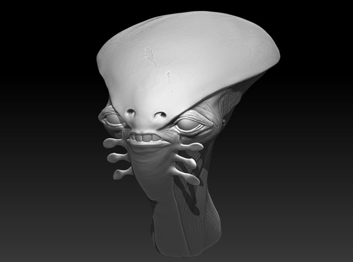 funky alien head in 1/6 scale 3d printed 