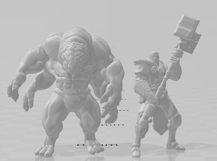 Brute 4 arms DnD miniature for games and rpg 3d printed 