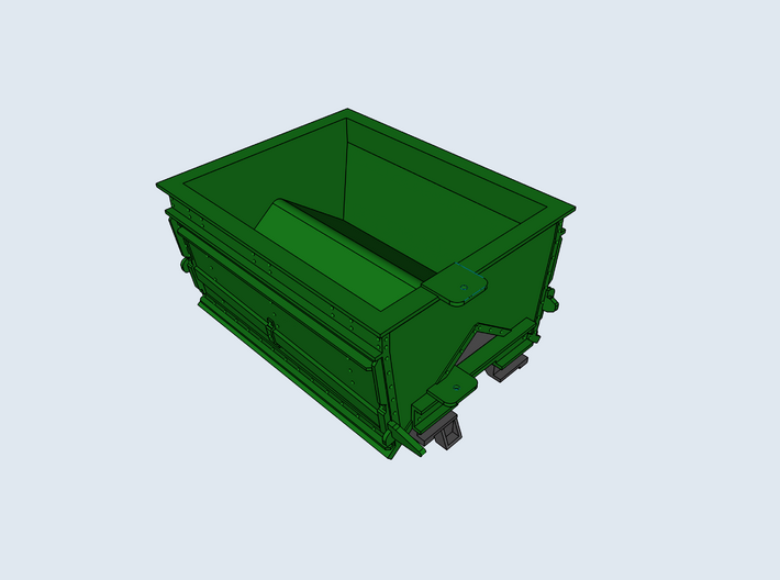HOn30 “All Steel” EFPP Gondola 3d printed Digital render. The print has NO COLOR.
