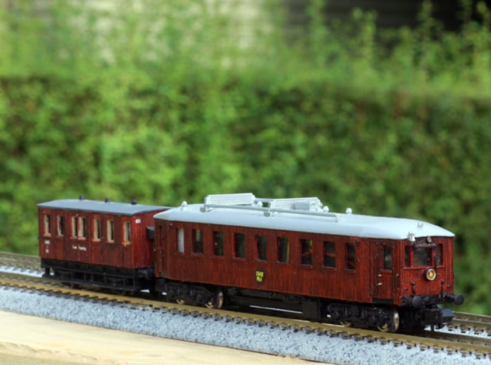 N scale Scandia Railmotor, DSB MBF, OMB MH 1 and m 3d printed 