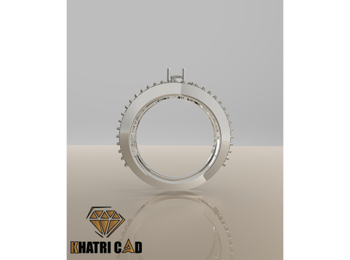 STLSpiral Ring with Gemstones 3d printed 