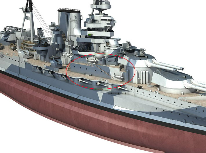 1/600 HMS Barham Superstructure Forward Deck 1 3d printed