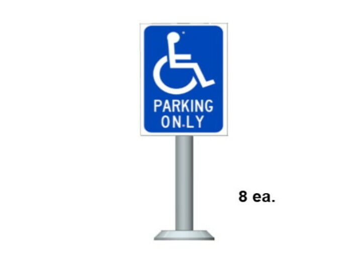 Handicap Parking Sign 3d printed HS-001