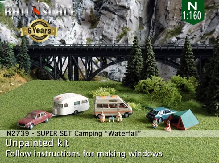 SUPER SET Camping "Waterfall" (N 1:160) 3d printed 
